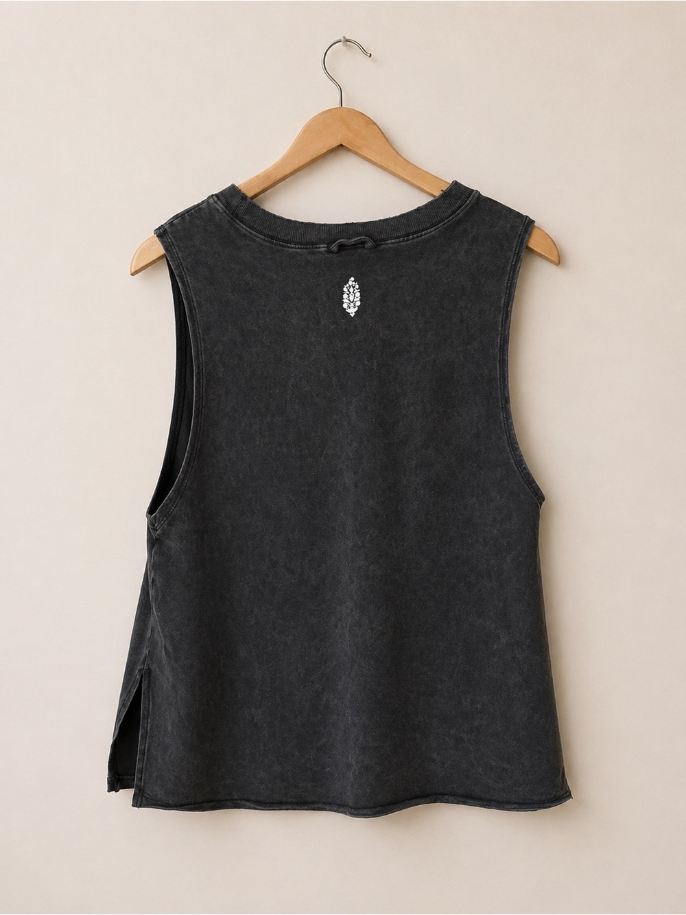 FP Movement Hot Shot Washed Black Muscle Tank Side Slit Sleeveless Top S NWOT